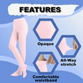 thumbnail image 4 of ORUYROP Collants pour Femmes en Microfibre Opaque Unie avec Pieds, 4 of 7