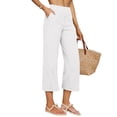 thumbnail image 5 of Idoravan linen pants women high waisted Women Spring Summer High WaistedCasual Solid Color Pockets Long Pants, 5 of 7