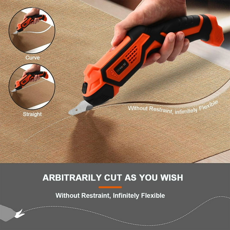 Electric Scissors Fabric Cutter Rechargeable Cordless Power Fabric Shears  Scissors Cutting Tool with Spare Cutting Blades