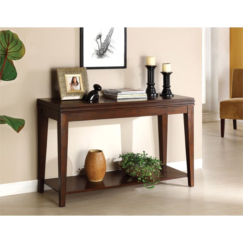 Furniture of America Panchoton Console Table in Dark Cherry