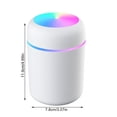 thumbnail image 3 of 2 Pieces Mini Humidifier Bedroom Office Living Room Portable mini mist diffuser light Low Noise Diffuser Atmosphere Light Mist Sprayer, White, 3 of 9