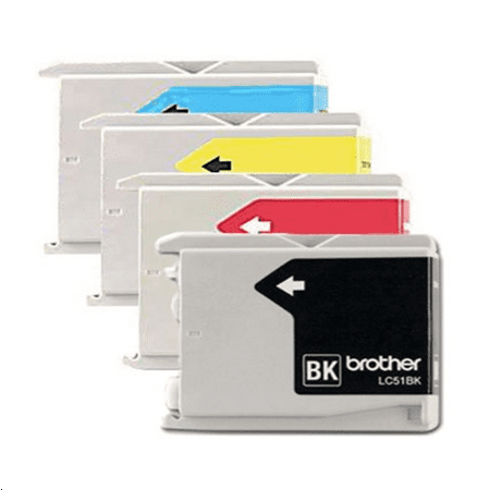 Tn221 Bk M C Y Genuine Brother LC51 (LC-51) Color (Bk/C/M/Y) Ink Cartridge 4-pack (LC51BK, LC51C, LC51M, LC51Y) for Brother DCP-130C, DCP-330C, DCP-350C, IntelliFax-1360, IntelliFax-1860C, IntelliFax-1960C, IntelliF ()
