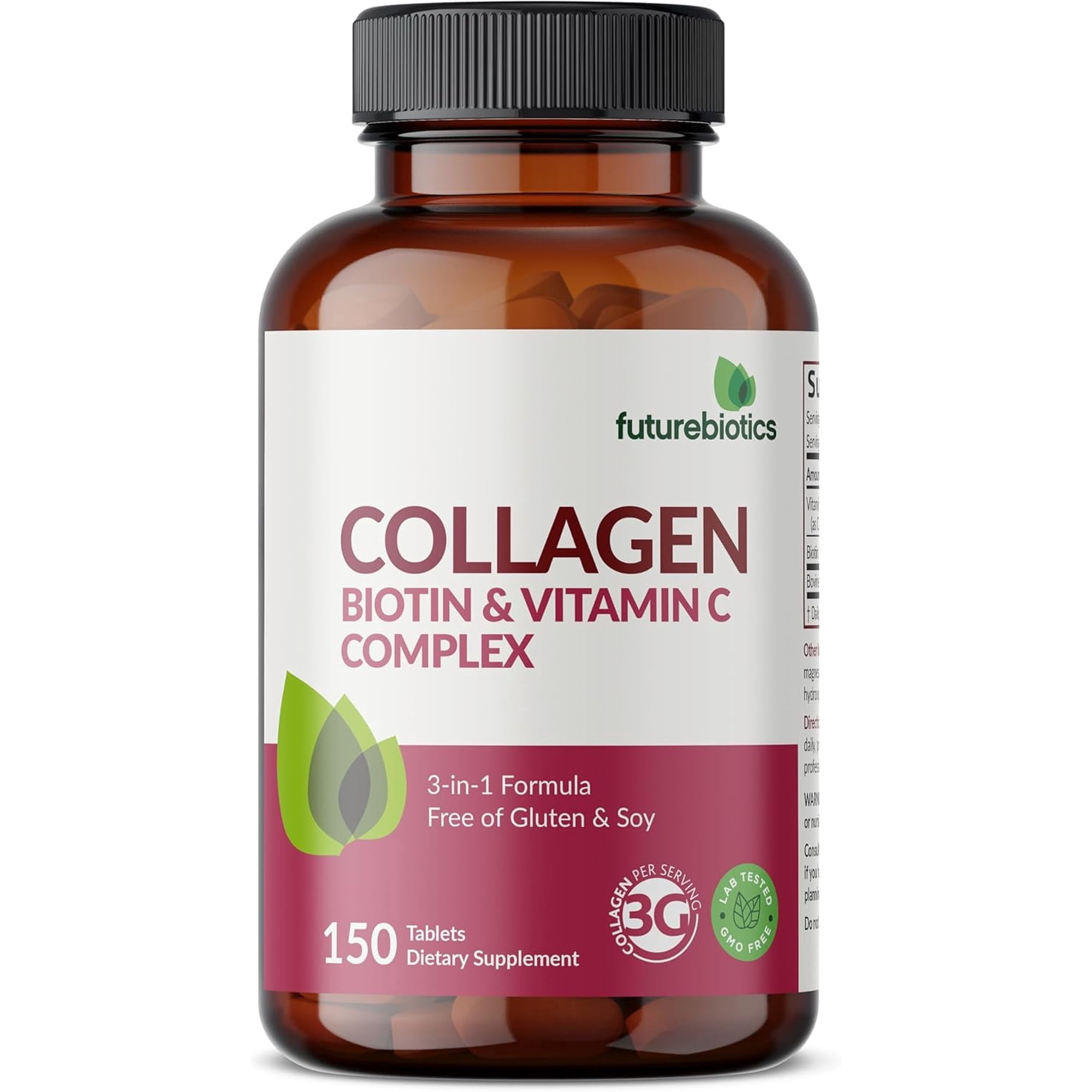 Futurebiotics Collagen Biotin & Vitamin C Complex, 3-in-1 Formula, 150 Tablets