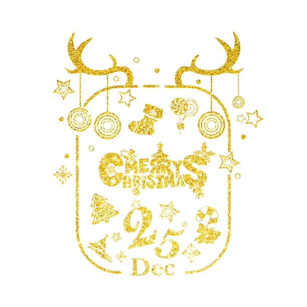 Adhesivos navideños dorados para ventana Adhesivos navideños extraíbles para ventana Decoraciones navideñas Zhivalor CPB-US-XD2173-5