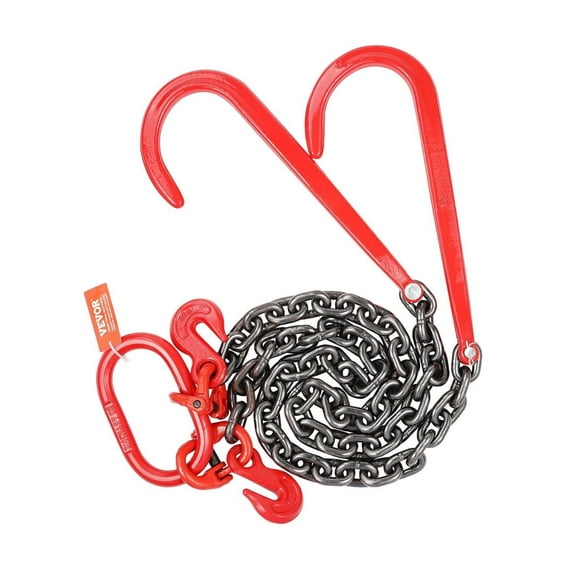 3/8" x 3' G80 Tow Chain J Hook V-Chain Bridle Grab Hook Wrecker 15600 lb Default