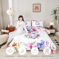 thumbnail image 3 of Castle Fairy Floral Letter S Full Size Comforter Sets 3 Pieces for Adults,Chic Flowers Bedding Sets,Pink Reversible, 3 of 6