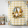 thumbnail image 2 of Shower Curtain Home Sweet Gnome Bathroom Curtains with Hooks, Waterproof Fabric Sunflower Leaves Yellow Plaid Bath Shower Curtains Set for Bathroom Bathtubs Decor 36x72 Inch, 2 of 9