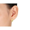 thumbnail image 3 of 10K Yellow Gold Satin Finish Hoop Earrings, 3 of 3