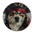 thumbnail image 4 of Orinice Pirate Dog Round Table Cover Stain Resistant Washable Indoor Outdoor Tablecloth Kitchen Dining Wedding Parties Full Width Single-Sided Printing 100% Polyester Fiber 42-46, 4 of 8