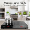thumbnail image 1 of Parrilla de Inducción Doble 2000W con Panel de Vidrio Cerámico Dividido | 8 Niveles de Potencia y Temperatura | Control Táctil | Temporizador 3H | Cocina Rápida y Segura, 1 of 7