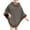 Khaki, variant on Women Poncho Cape Faux Fur Collar Knitted Cardigan Sweater Batwing Long Sleeve Shawl Wrap Coat Oversized Cloak