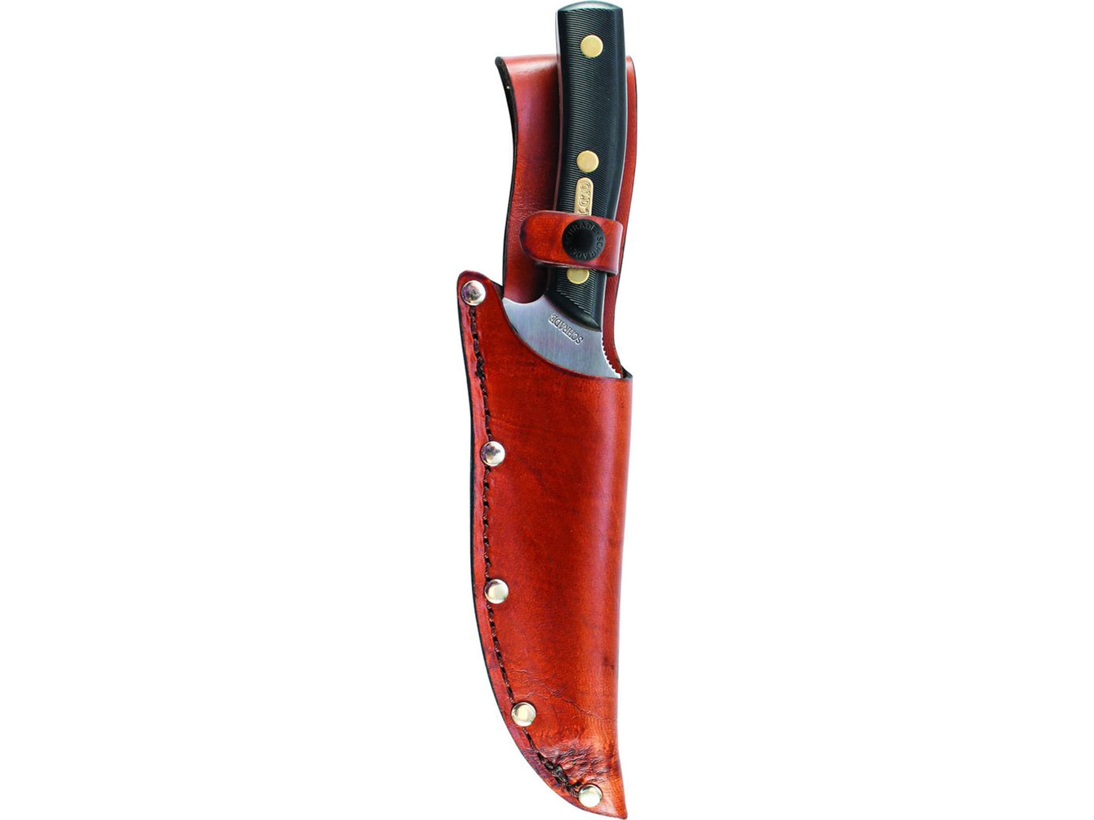 Old Timer Deerslayer Fixed Blade Knife 5.6" Clip Point 7Cr17MoV Polished Blade Polymer Handle Brown