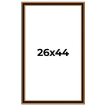 26x44 Frame Gold Brown Plein Air Vintage Solid Wood Picture Frame | 1.75 Inches Moulding Width |