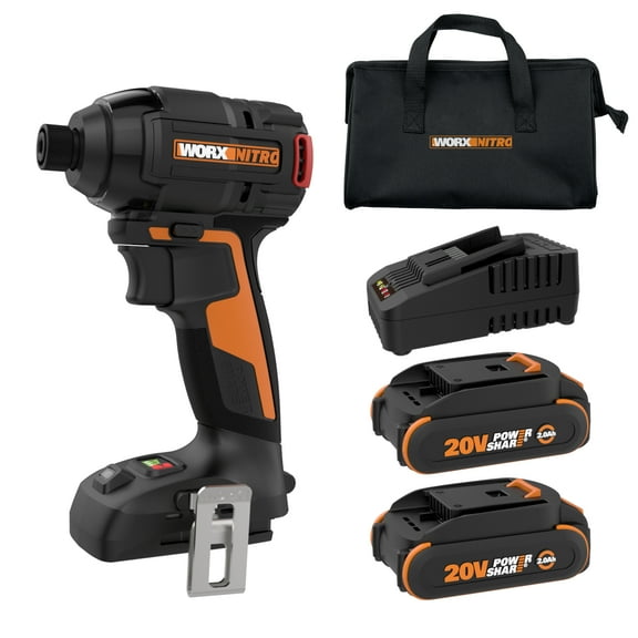 Worx Nitro WX265L Brushless Compact 1/4” Impact Driver (Battery and Charger Included)