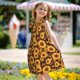 thumbnail image 5 of Fotbe Vintage Brown Plaid Sunflower Vestido de Dormir para Niñas de 3 a 10 Años, Mangas Cortas, Estilo Princesa, Pijama Camisón con Mangas Voladas-Medium, 5 of 6