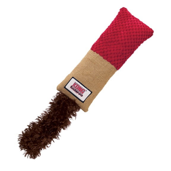 KONG® Kickeroo® Cuddler Burlap Crinkle Cat Toy, Red, with Premium North American Catnip