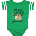 thumbnail image 3 of Inktastic My Big Brother Loves Me with Sloth and Hearts Boys or Girls Baby Bodysuit, 3 of 5
