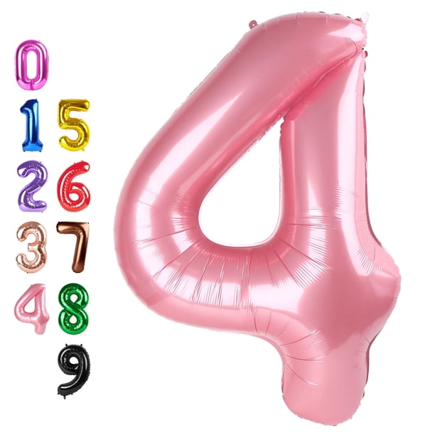 Número de globo Enyeopd Pearl Pink 4 para fiesta de cuarto cumpleaños