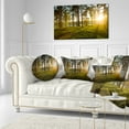 thumbnail image 3 of Designart Bright Sunlight in Dense Forest - Landscape Printed Throw Pillow - 12x20, 3 of 5