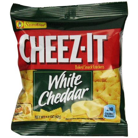 48 PACKS : CHEEZ-IT Baked Snack Crackers, White Cheddar Crackers, 1.5-Ounce Units