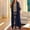 Dark Blue, variant on Women's Embroidered Open Front Long Cardigan with Maxi Dress Muslim Abaya Dress Ramadan Kaftan Prayer Dresses Elegant
