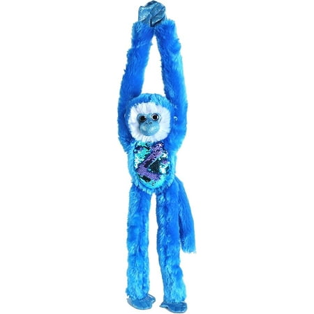 Wild Republic Sequin Monkey Plush, Stuffed Animal, Sensory Plush Toy, Gifts for Kids, Green, 22 inches , Blue