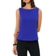 thumbnail image 1 of INSPIRAR CHIC Blusas sin mangas de cuello barco para mujeres, top de trabajo de verano, talla XS, azul real, 1 of 6