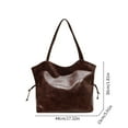 thumbnail image 3 of Xfvqtps Tote Bag for Womens Large Capacity Solid Color Simplicity Fashion Vintage Elegant Leather Handbag Shoulder Bag Coffee, 3 of 6