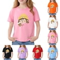 thumbnail image 7 of Virmaxy Cute Girl Cartoon Print Short Sleeve Tee Soft Cotton Round Neck Top Playful Comfortable Casual Wear for Girls Summer Days,for 3-13 Years Yellow-A, 7 of 7