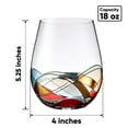 thumbnail image 2 of Bezrat Stemless Wine Glasses Set of Two | Hand Painted Large Premium Red and White Wine glasses | Lead-Free Crystal | Essential Wine Gift | 18 Ounces, 2 of 4