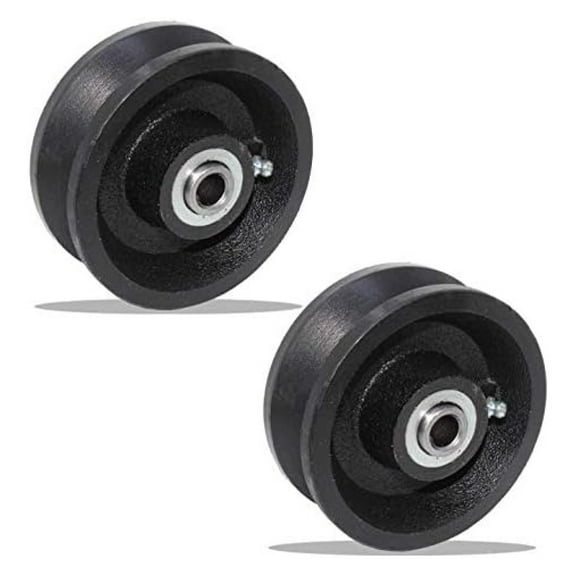 4" X 2"-1/2" Cast Iron V Wheel - Bearing Residential Rolling Gates - 1 pair