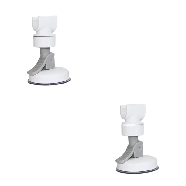 Kearding Soporte de cabezal de ducha Ventosa montada en la pared Soporte de cabezal de ducha de baño Soporte de rociador extraíble sin perforaciones gris blanco 2piezas Kearding CBP078459