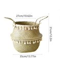 thumbnail image 3 of Planter Basket, 5 Sizes Handwoven Seagrass Pot Cover with Tassels, Boho Decorative Wicker Holder for Indoor Plants, Monstera, Leaf Fig, Storage Organizer, 3 of 6