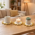 thumbnail image 4 of Doghiosgha Round Heat Resistant Table Mat Woven Placemat for Home Tabletop Decor, 5.12 Inch, Yellow, 4 of 5
