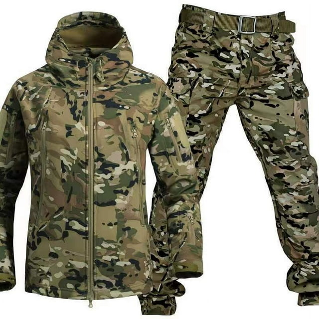 Outdoor Shark Skin Soft Shell Military Multicam Tactical Windbreak Jacket Pants Suits Coat Hunting Camouflage Clothing