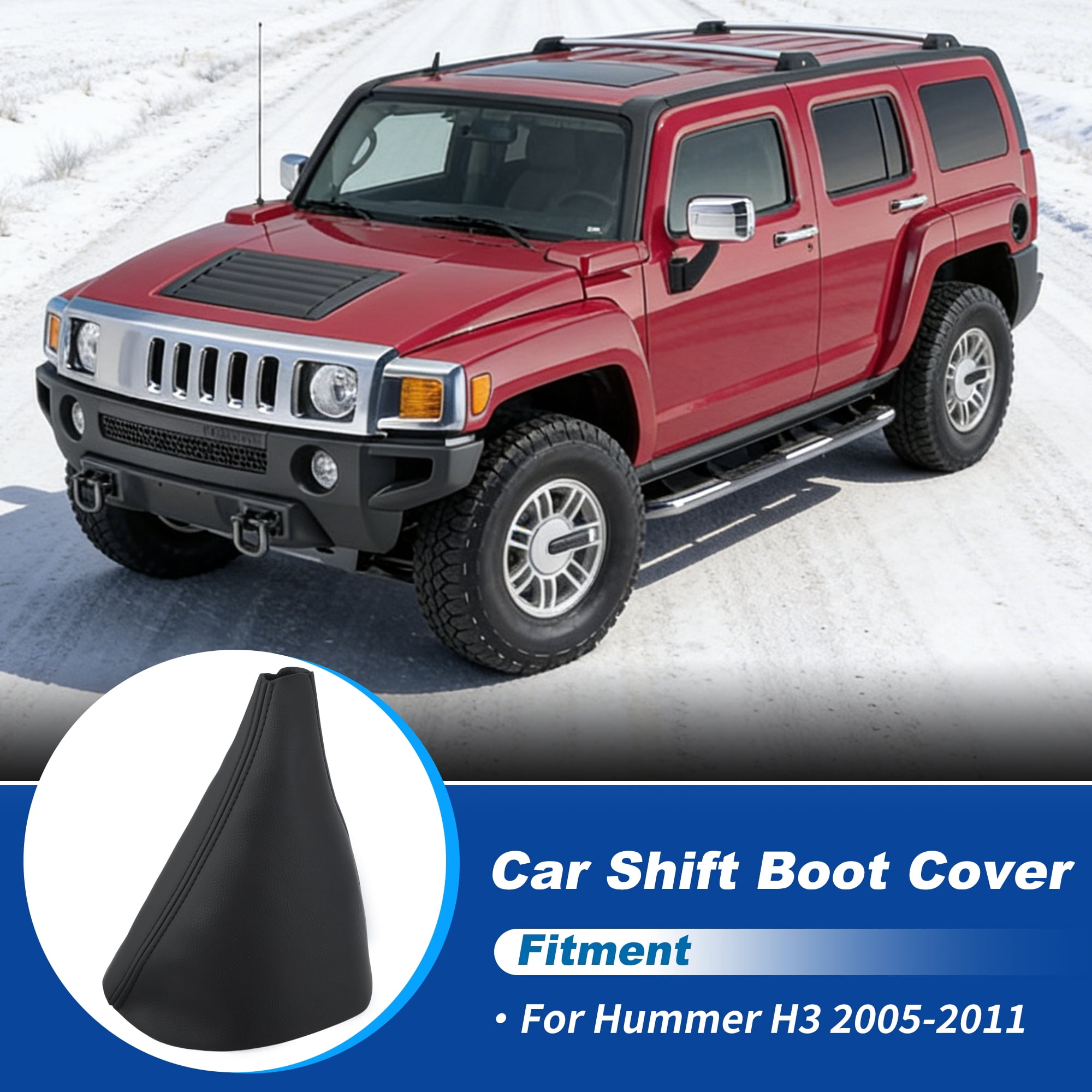 Unique Bargains Shift Knob Dust Cover Shifter Boot for Hummer H3 2005-2011 Black