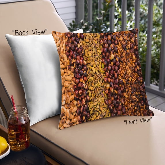 Ahgly Company Foods Nuts Outdoor Throw Pillow, 18 inch by 18 inch