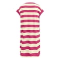 thumbnail image 7 of Dresses for Women Striped Summer Dresses 2024 Crewneck Cap Sleeve Color Block Casual A Line Tshirt Dress with Pockets, 7 of 7
