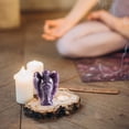 thumbnail image 4 of Figuras de ángel de cristal de lepidolita morada de 2.0 in, piedra preciosa tallada, chakra, bolsillo, ángel de la guarda, estatua de Reiki, piedras curativas para meditación, decoración del hogar, r JAMW Sencillez, 4 of 5