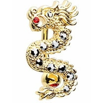 Body Accentz Belly Button Ring Reverse Dragon Belly Button Ring Navel Ring 14 gauge 3/8'' bar