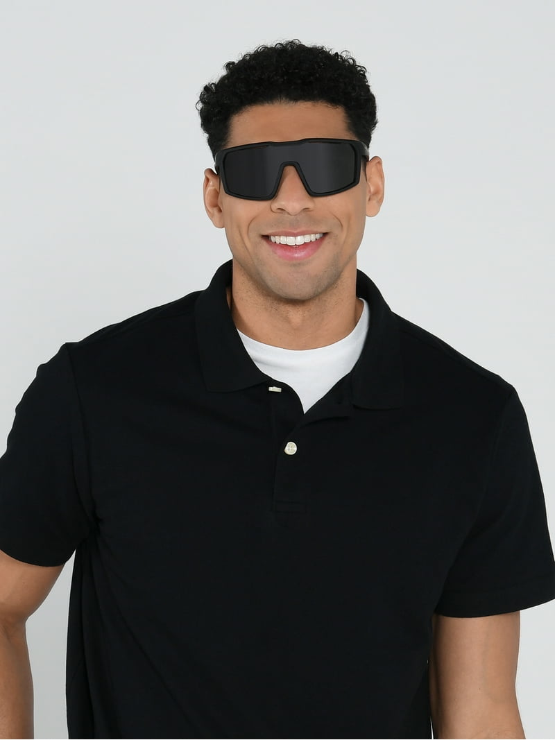 Foster Grant IRONMAN® Black Wrap-Around Men's Polarized Sunglasses