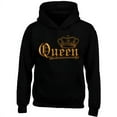 thumbnail image 2 of Queen Crown Gold Printed Design Women's Hoodie Long Sleeve Sweatshirt Soft and Comfy Hoodie, Lightweight Hoodie Black Small, 2 of 3