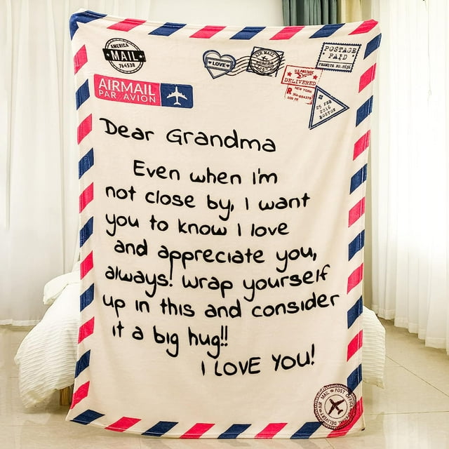 LHSHID Nana Blanket Gifts for Grandma Grandma Blanket from Granddaughter Grandson Letter Warm Soft Throw Blankets Gifts for Grandma 30"x40"