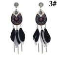 thumbnail image 2 of Women Earrings Retro Bohemian Artificial Feather Dangle Earrings Drop Earrings, 2 of 10