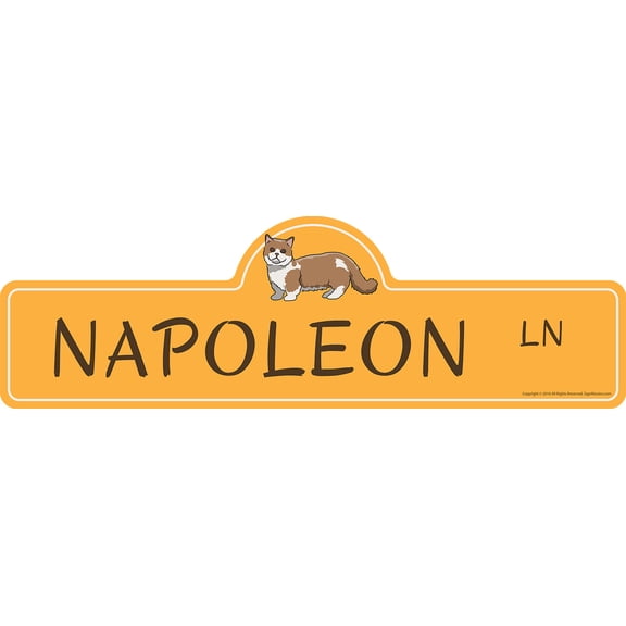 Napoleon Street Sign | Indoor/Outdoor | Dog Lover Funny Home Décor for Garages, Living Rooms, Bedroom, Offices | SignMission personalized gift | 18" Wide