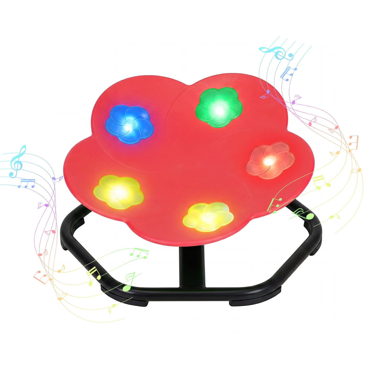 Boupower Spinning Chair for Autistic Kids,Sensory Spinning Chair with Music & Lights,Kids Swivel Seat for Autism ADHD,Sensory Toys for Balance & Coordination Training,Ages 3-12