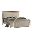 thumbnail image 2 of Cottage style Planked Queen Size Headboard and Footboard, Antique White- Saltoro Sherpi, 2 of 5