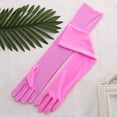 thumbnail image 3 of Sonducket 2 uds 45cm mujeres largo vestido de cena guantes leche estiramiento señoras mitones moda protector solar guante manopla conducción guantes y mitones Rosa oscuro, 3 of 6