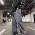 thumbnail image 5 of BADHUB Mens Chino Pants Straight Fit Drawstring Pant Lightweight Flat Front Loose Fit Trousers with Pockets Gray M, 5 of 7