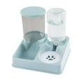 thumbnail image 2 of Food and Water dispensador de agua y tazón para perros gatito desmontable alimentos y tazón de agua que alimenta y bebe una estación de alimentación verde, 2 of 8
